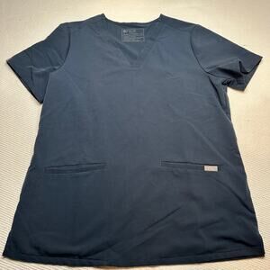 Figs Technical Collection Women’s Shirt Scrub Top V Neck Blue gray Medium